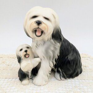 Vintage Harvey Knox Japan Porcelain Old English Sheepdog Figurine